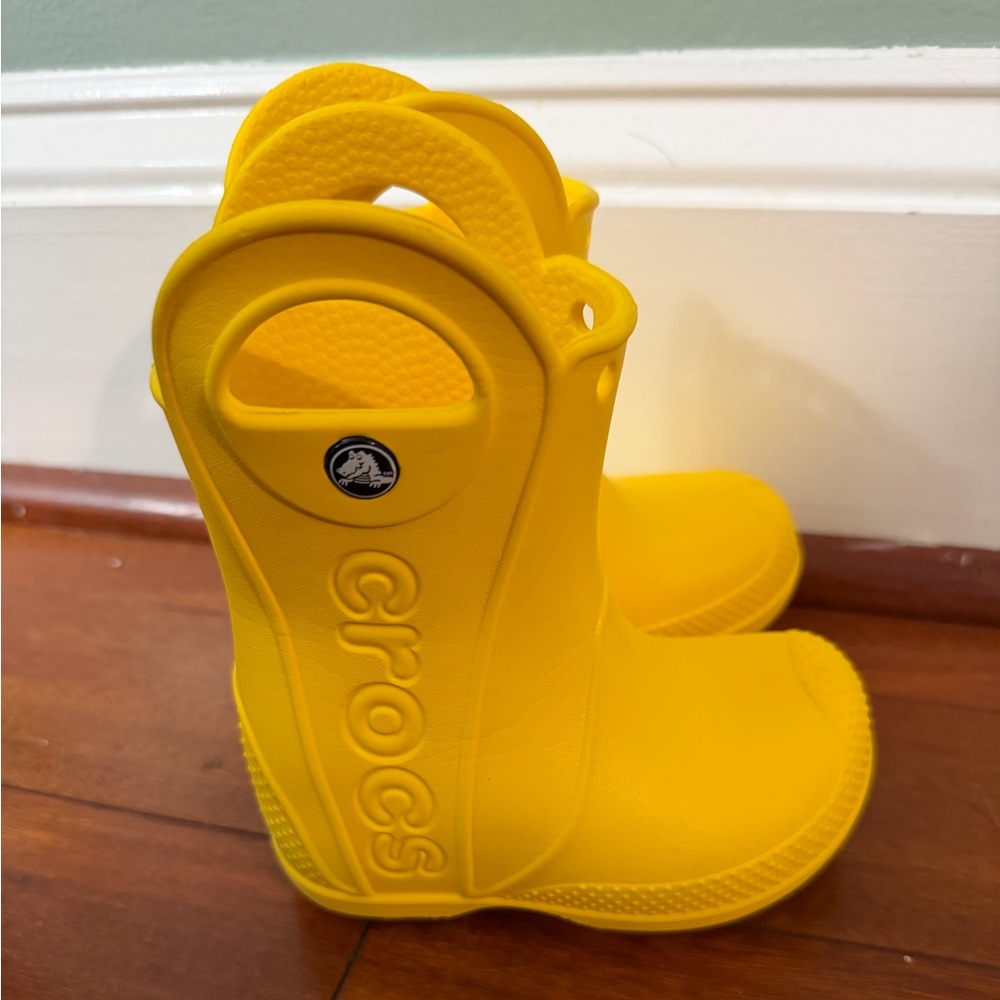 CROCS Kids Bright Yellow Rain Boots